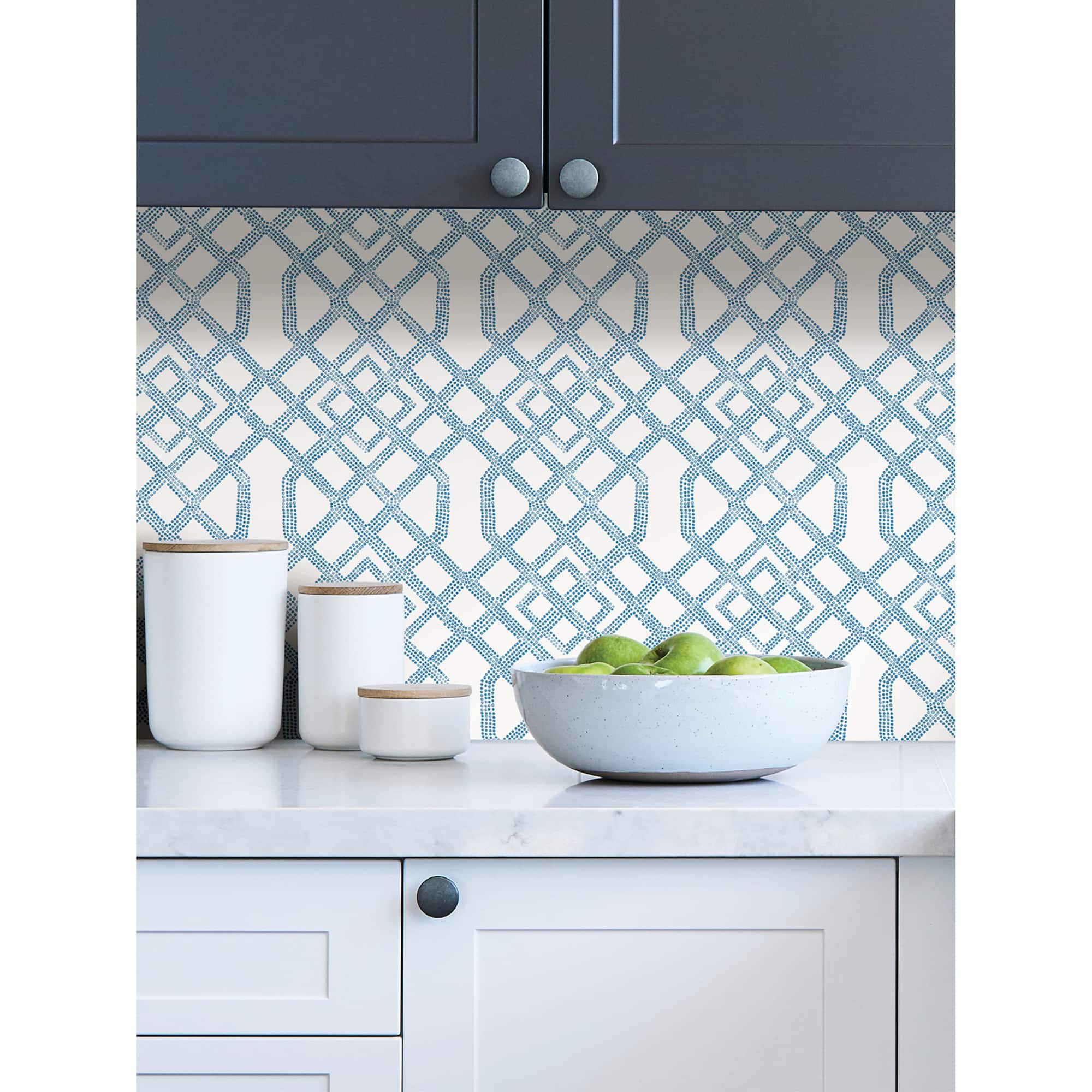 NuWallpaper Blue Tanner Peel & Stick Wallpaper